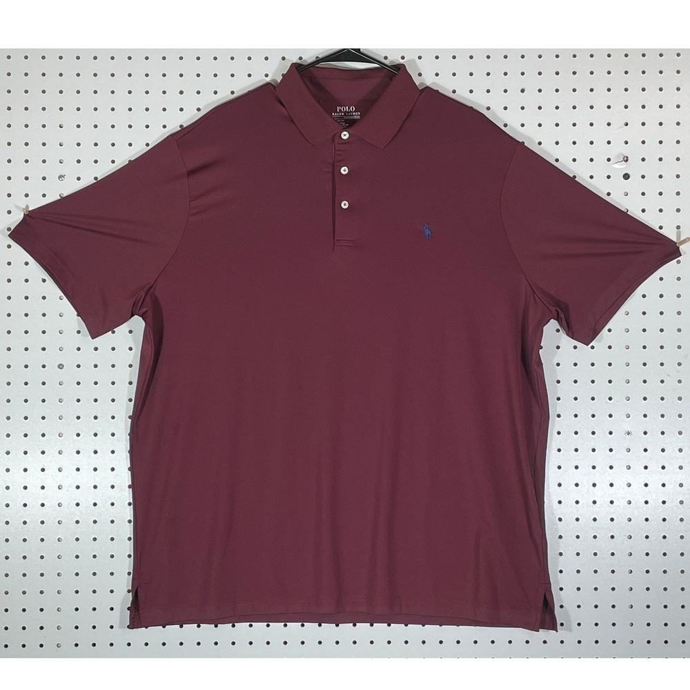 Polo Ralph Lauren Performance Polo Shirt Mens XL Burgundy Wicking 710705963015